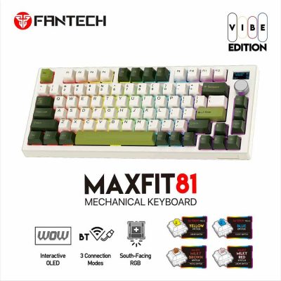 TIPKOVNICA GAMING BEŽIČNA MEHANIČKA FANTECH MAX FIT 81 R. SW. MK910 MM BIJELO