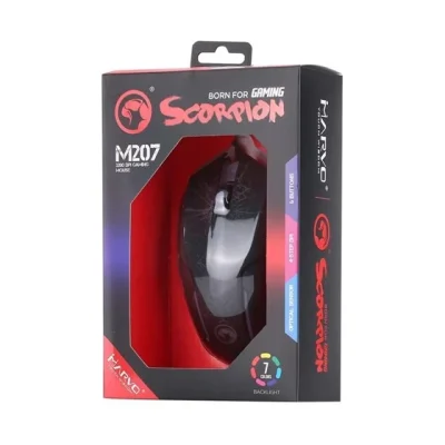 Miš MARVO SCORPION M207, žičani, LED, 3200 DPI, crni